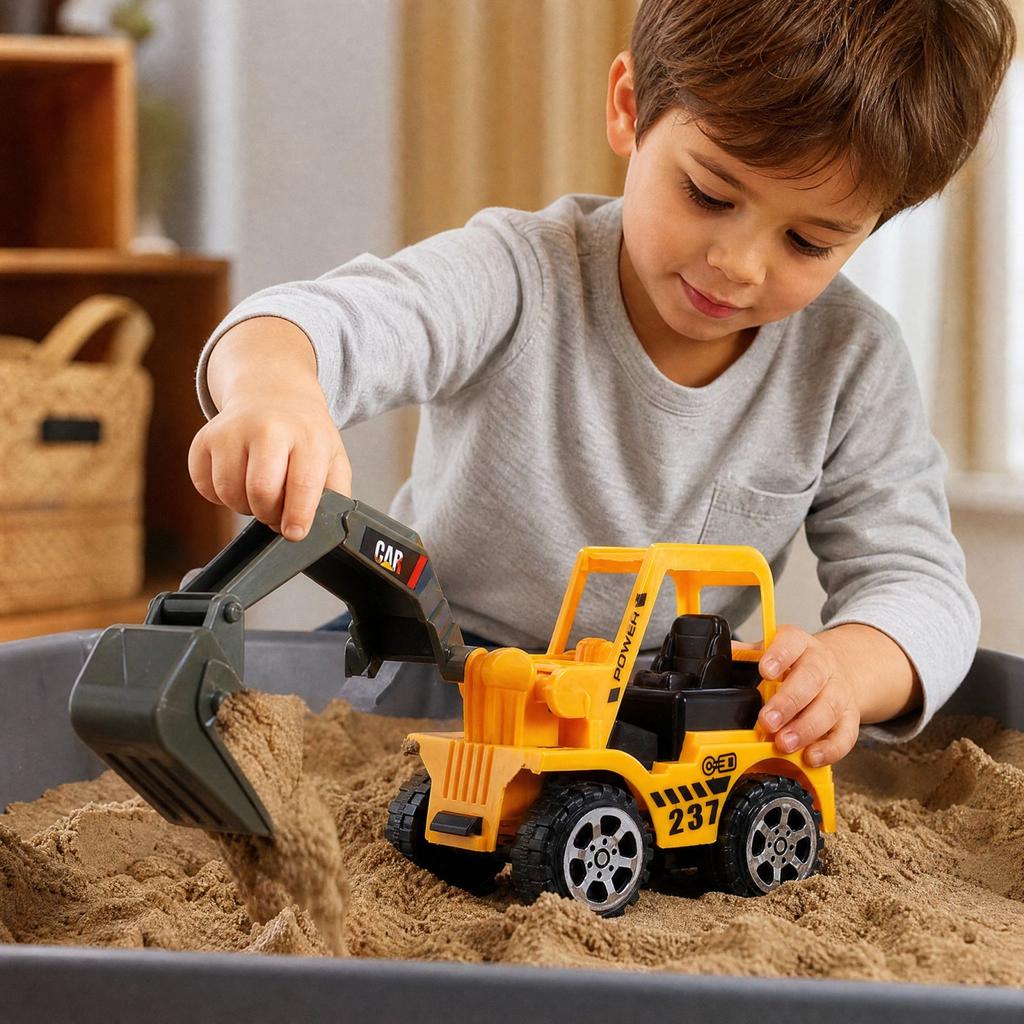 Toy Excavator Set for Kids, 6 Pack Realistic Construction Trucks Playset