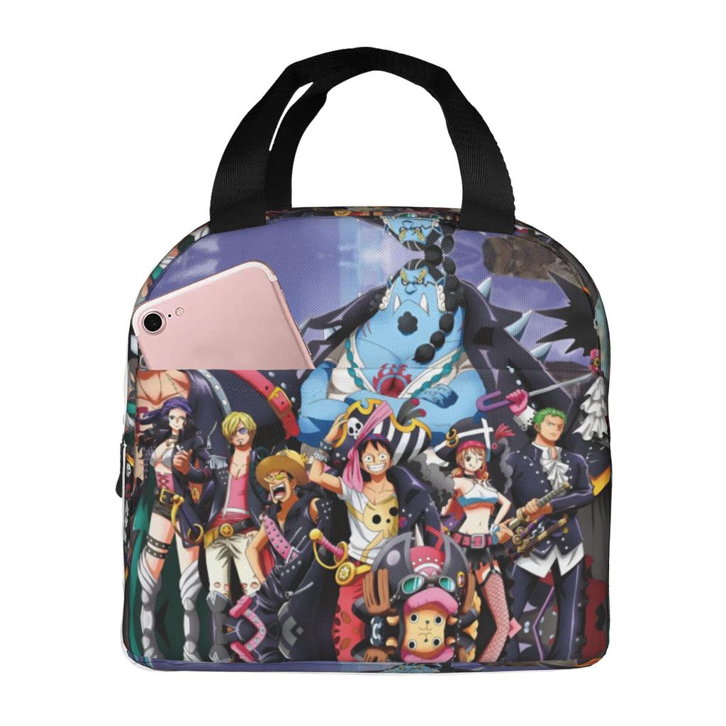 Custom One Pieces Insulated Lunch Bags for Camping Travel Manga Portable Thermal Cooler Lunch Box Unisex