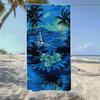 Tropical Palm Tree & Beach Scene Beach Towel, Soft Durable Quick-Drying, Ideal For Summer Beach, Swimming & Camping