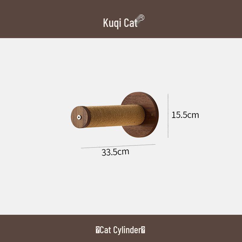 COUCCI Wall-Mounted Cat Tree: Solid Wood Cat Bed & Climbing Platform with Scratching Post – Space-Saving Design