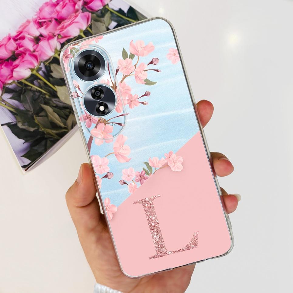 Back Cover For Oppo A60 4G CPH2631 Coque Shell Letters Pattern Clear Phone Case Soft Bumper Funda TPU Silicone  For OppoA60 A 60