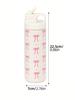 500ml Stainless Steel Bow Thermo Water Bottle Double-layer Cherry Print Vacuum Cup Leak Prevention Insulated Flasks Thermal Tumb