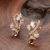 1PAIR Diamond-set Hollow Butterfly Rose Stud Earrings, Cold Wind Smart Fashion Fresh Earrings Earrings Women
