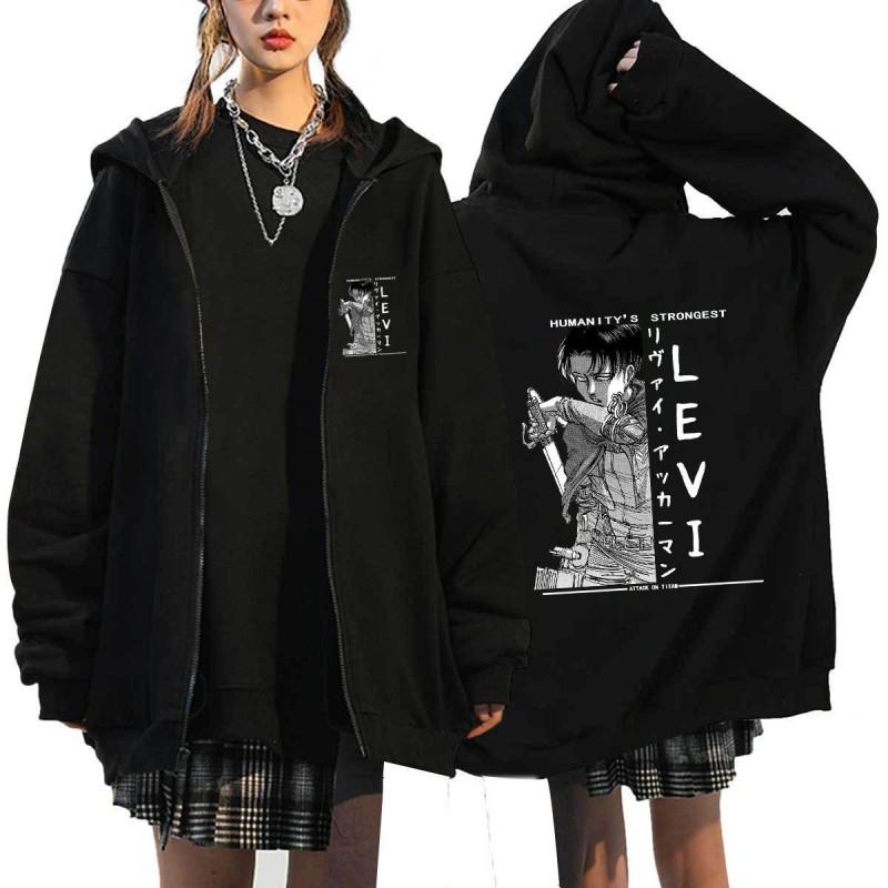 Anime Attack On Titan Printed Zip-Up Hoodie Unisex Casual Sportswear Long Sleeve Sweatshirt