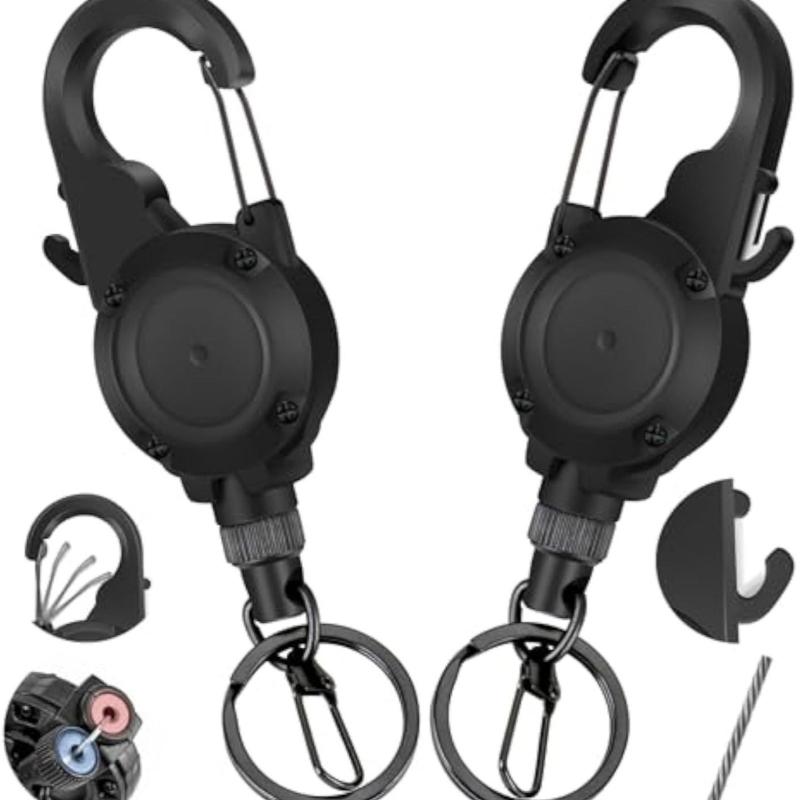 Retractable Pull Badges Holder Steel Wire Rope Buckle Key Holder Chain Outdoor Antitheft Keychain Tool Enduring