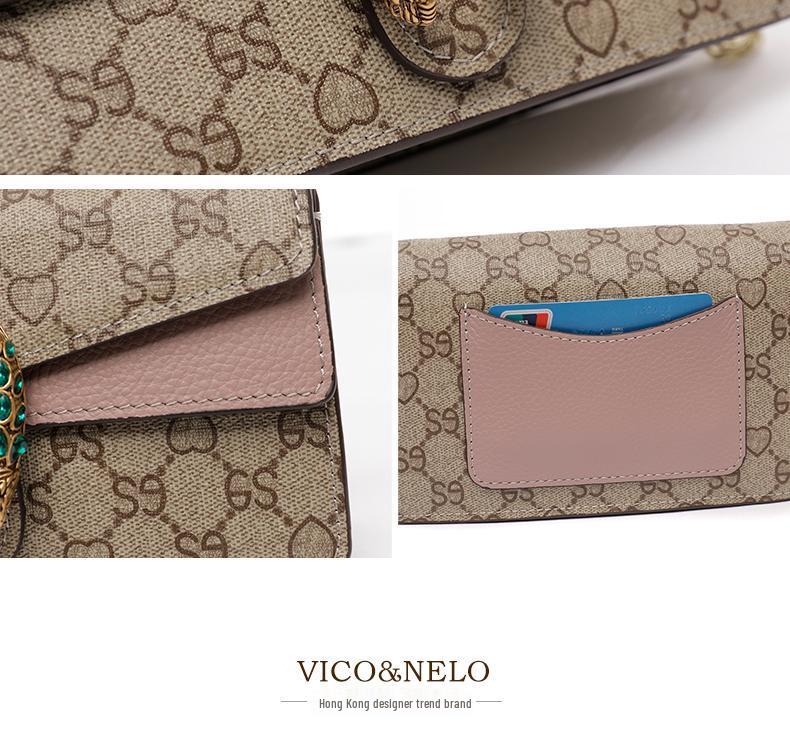 Dionysus 2025 Women's Genuine Leather Snake Head Crossbody Bag - Trendy, Versatile Square Design