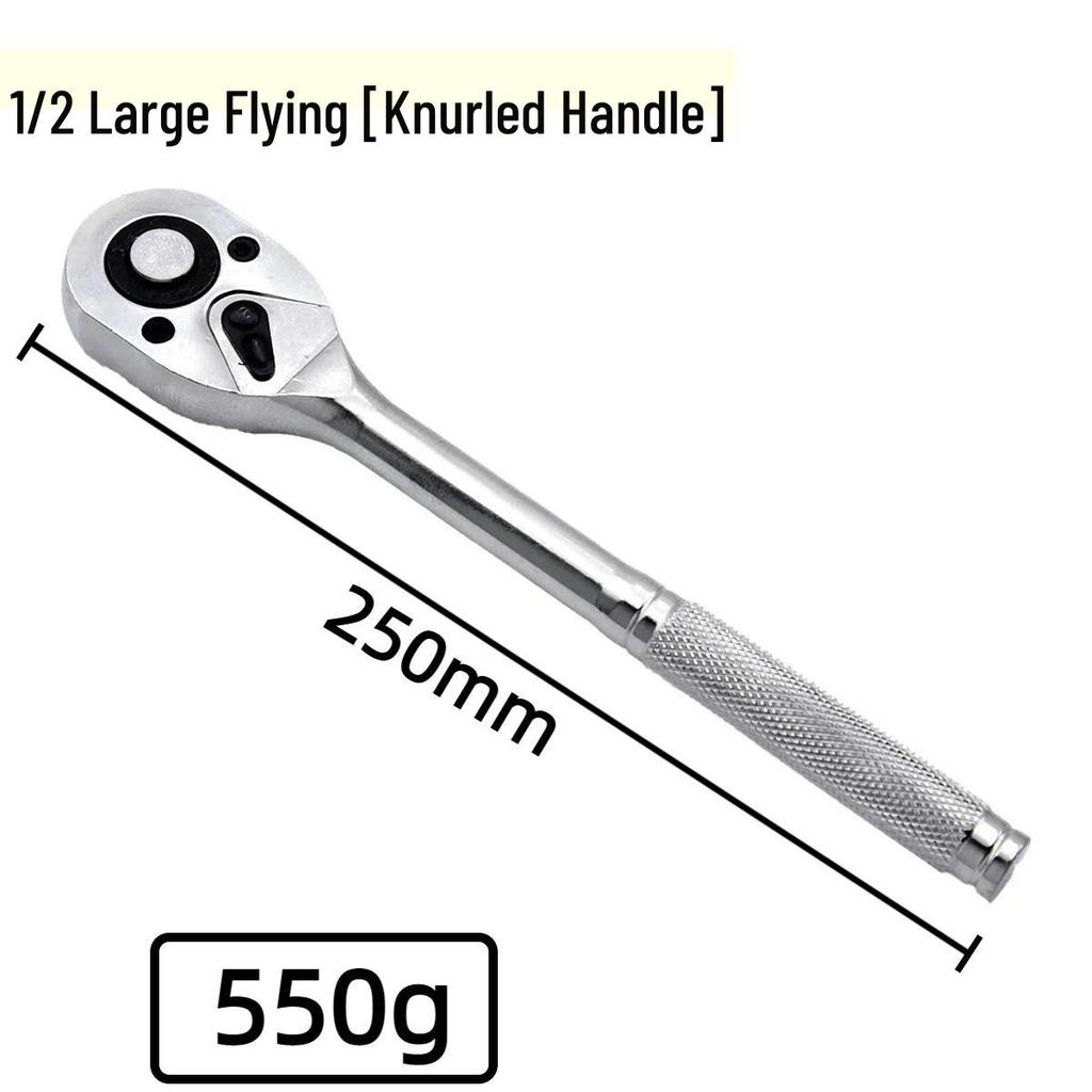 Verchromter Ratschenschlüssel-Satz: 24 & 72 Zähne, Enthält kleine, mittlere und große Fliegenschlüssel