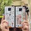 Shockproof Soft case Phone Case For Oukitel WP6 Kickstand Wristband Dirt-resistant Lanyard Silicone Ring Cute Cartoon