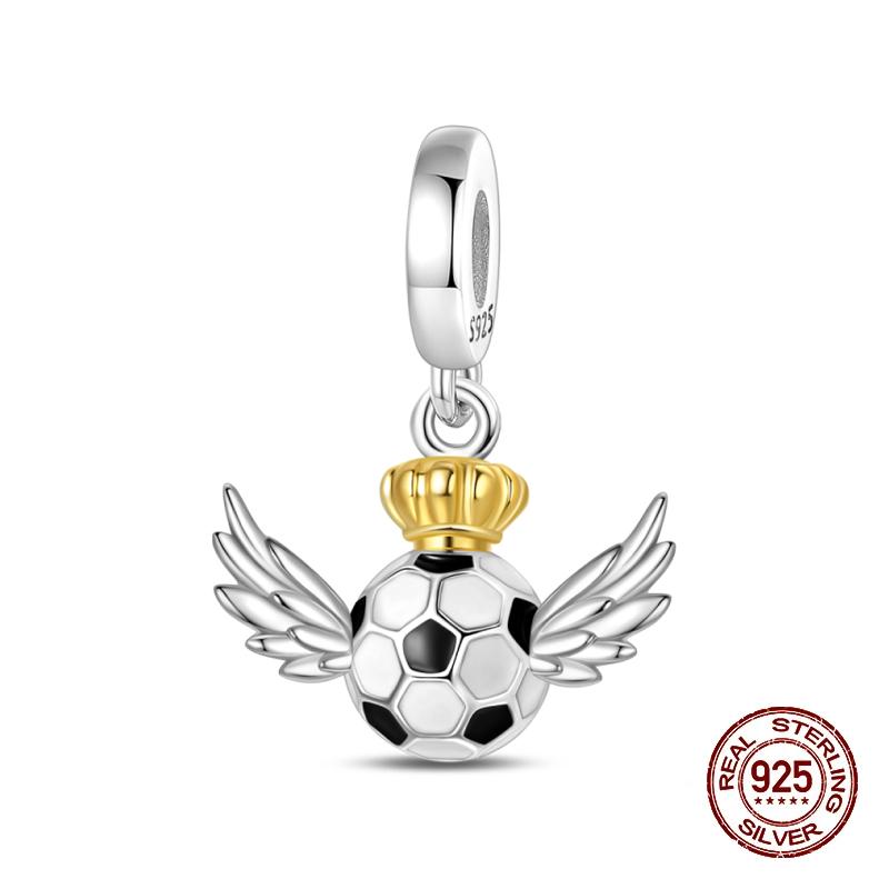Sports Series Charm Jewelry Football Beads 100% Copper Pendant Fit 3Mmoriginal Bracelets Diy Souvenir Gift