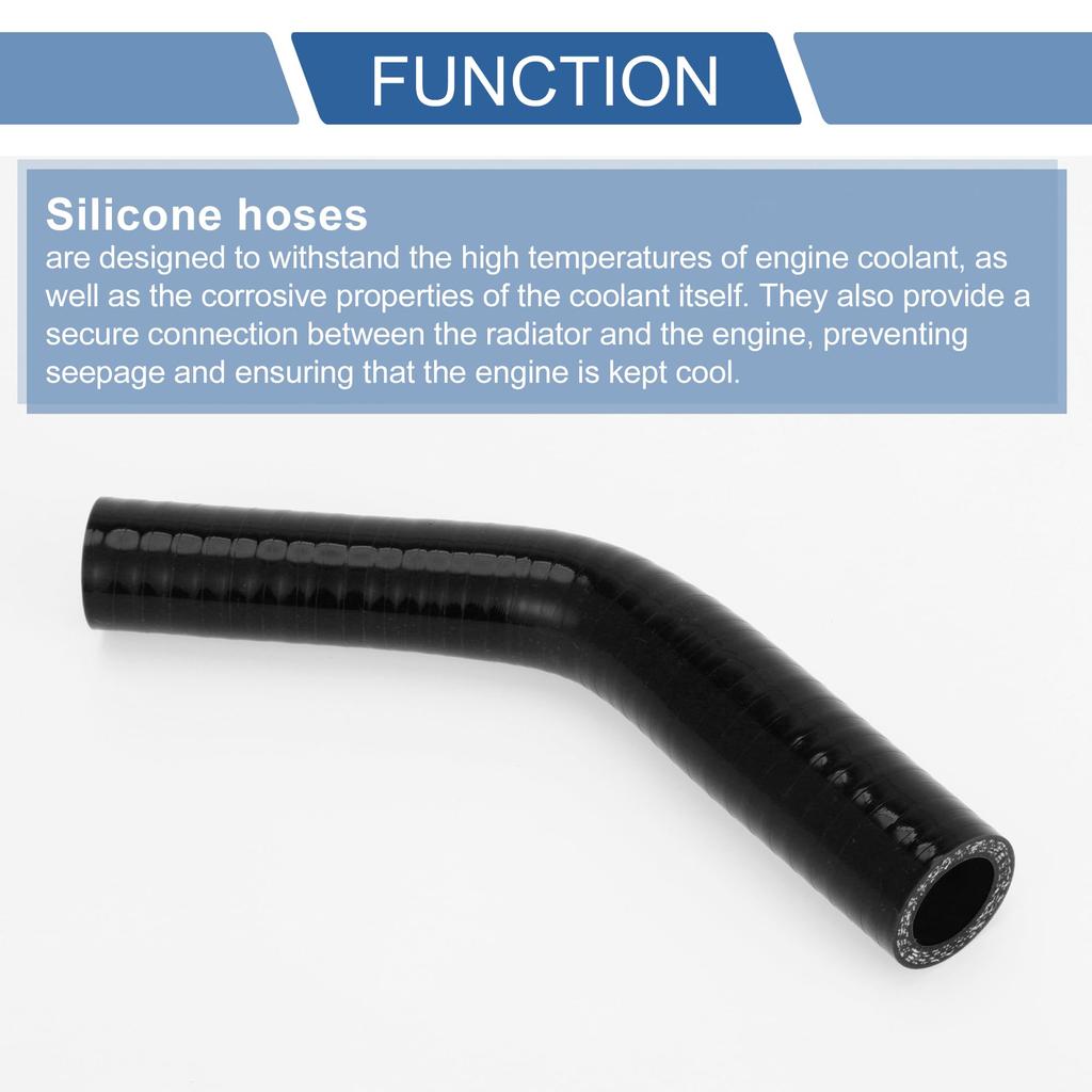 X AUTOHAUX 1 Stück Innendurchmesser 13-19mm Länge 90mm 45 Grad Schwarzer Silikonschlauch Silikon