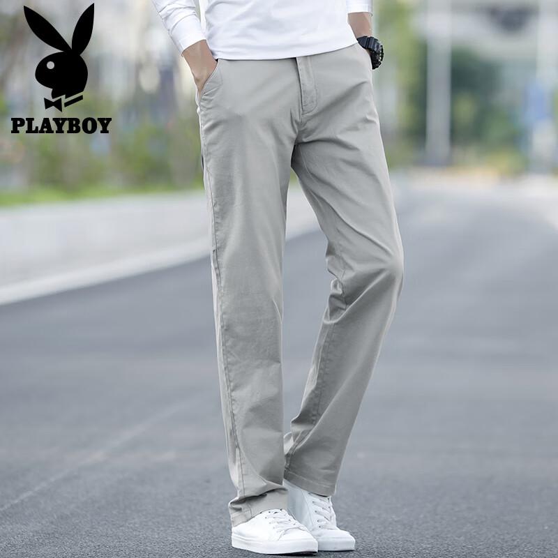PLAYBOY Men's Loose Straight Fit Casual Pants