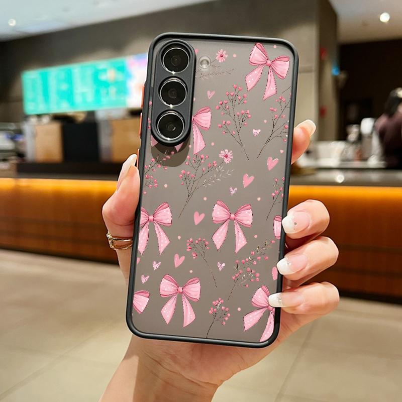 S25 Ultra Case Lovely Butterfly Bowknots Floral Pattern Cover For Samsung Galaxy S25 Edge S24 Ultra S23 S22 Plus S21 FE Capa Funda