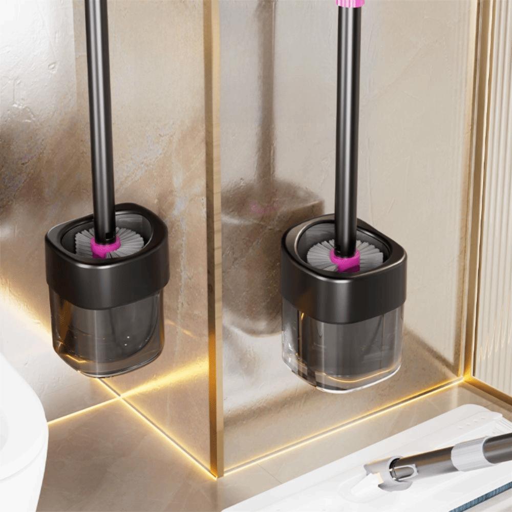 Groove Design Toilet Brush Punch-Free Wall Mount Brush Practical Cleaning Brush Bathroom Cleaning