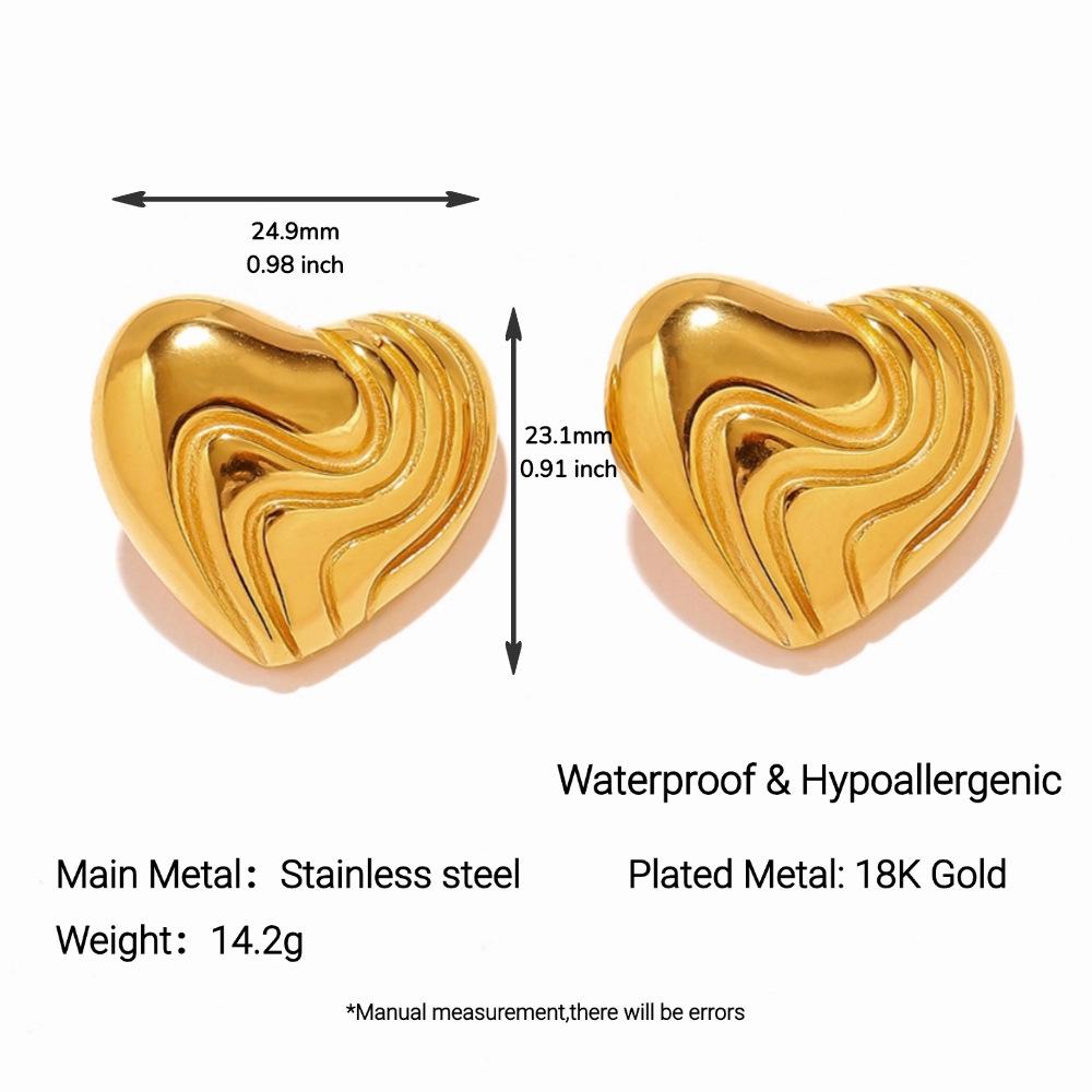 Yingtai 18K Gold Stainless Steel Stud Earrings with Vacuum Electroplating
