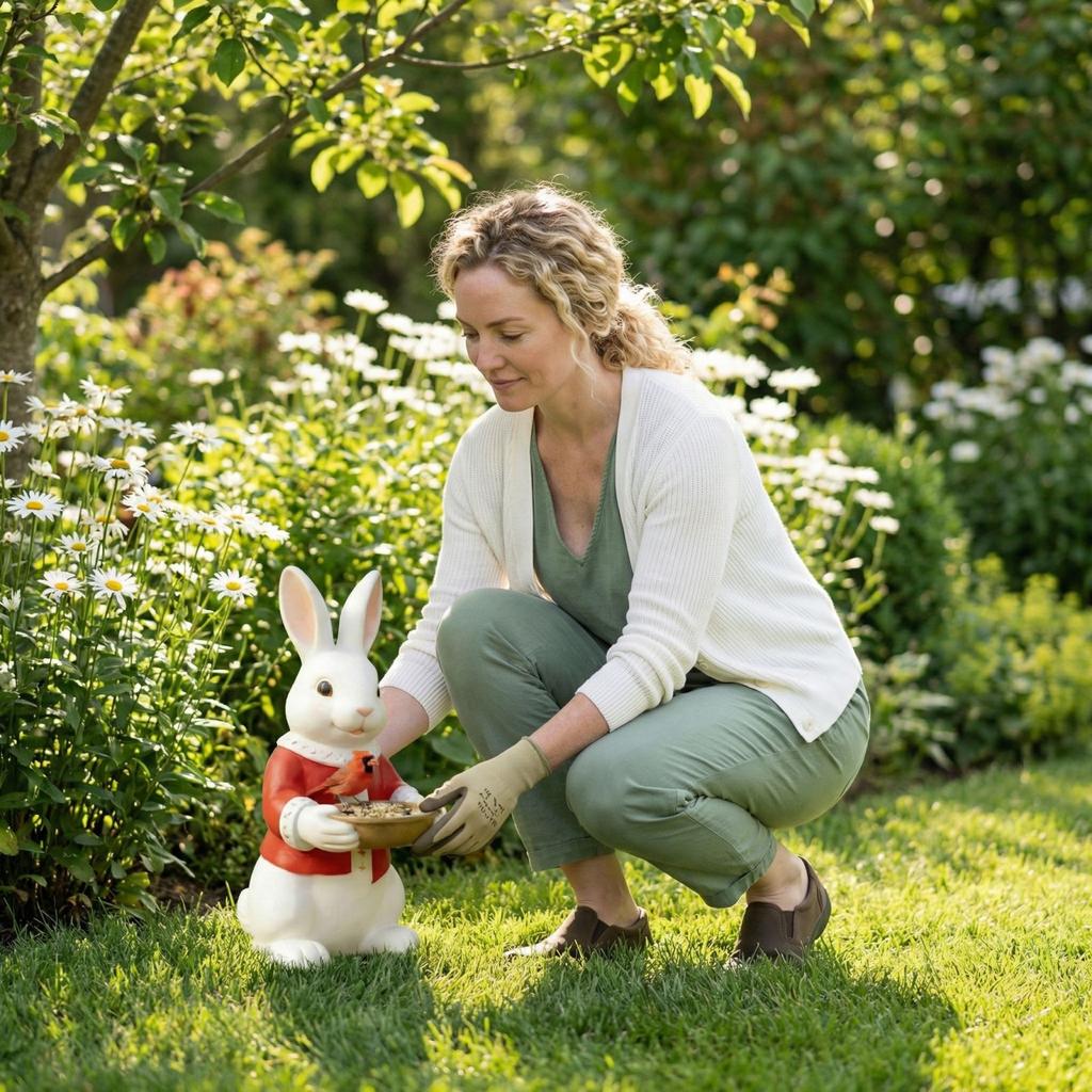 Osterhase Außen Harz Vogelhaus