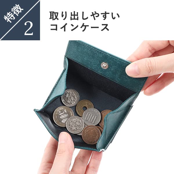 Wallet Trifold Wallet Box Type Coin Case Wallet Popular Brand Boosters Pueblo Leather Thin Trifold Wallet Mini Wallet Grigio [Boosters] Men's Women's