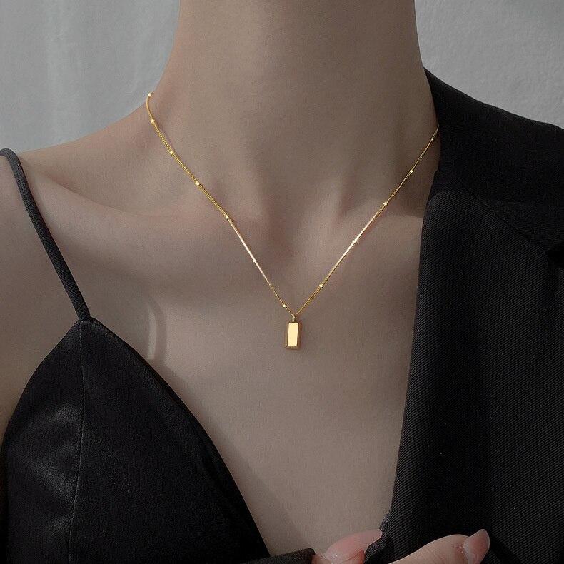 Statement Simple Heart Drop Pendant Halskjede Trendy Unik Collier Choker Clavicle Chain Halskjede For kvinner Jenter Smykker Gaver