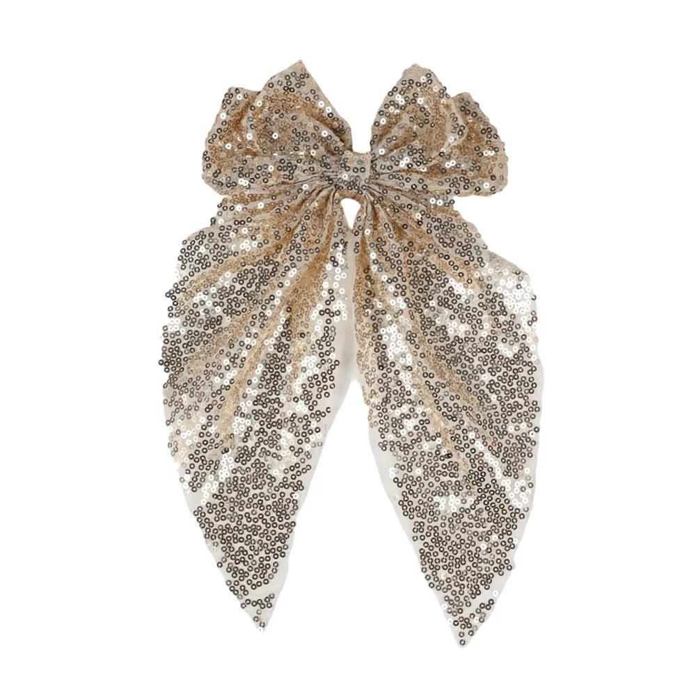 Big Bows Sequins Hair Clip For Women Girls Handmade Bowknot Hairpins Ladies Barrettes Headwear Party Hair Accessories