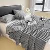 Office Nap Blanket With Solid Color Striped Design For Spring Autumn Relaxation