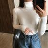 Maglione Dolcevita Lavorato a Maglia Elasticizzato Casual da Donna Slim Solido Inverno Autunno