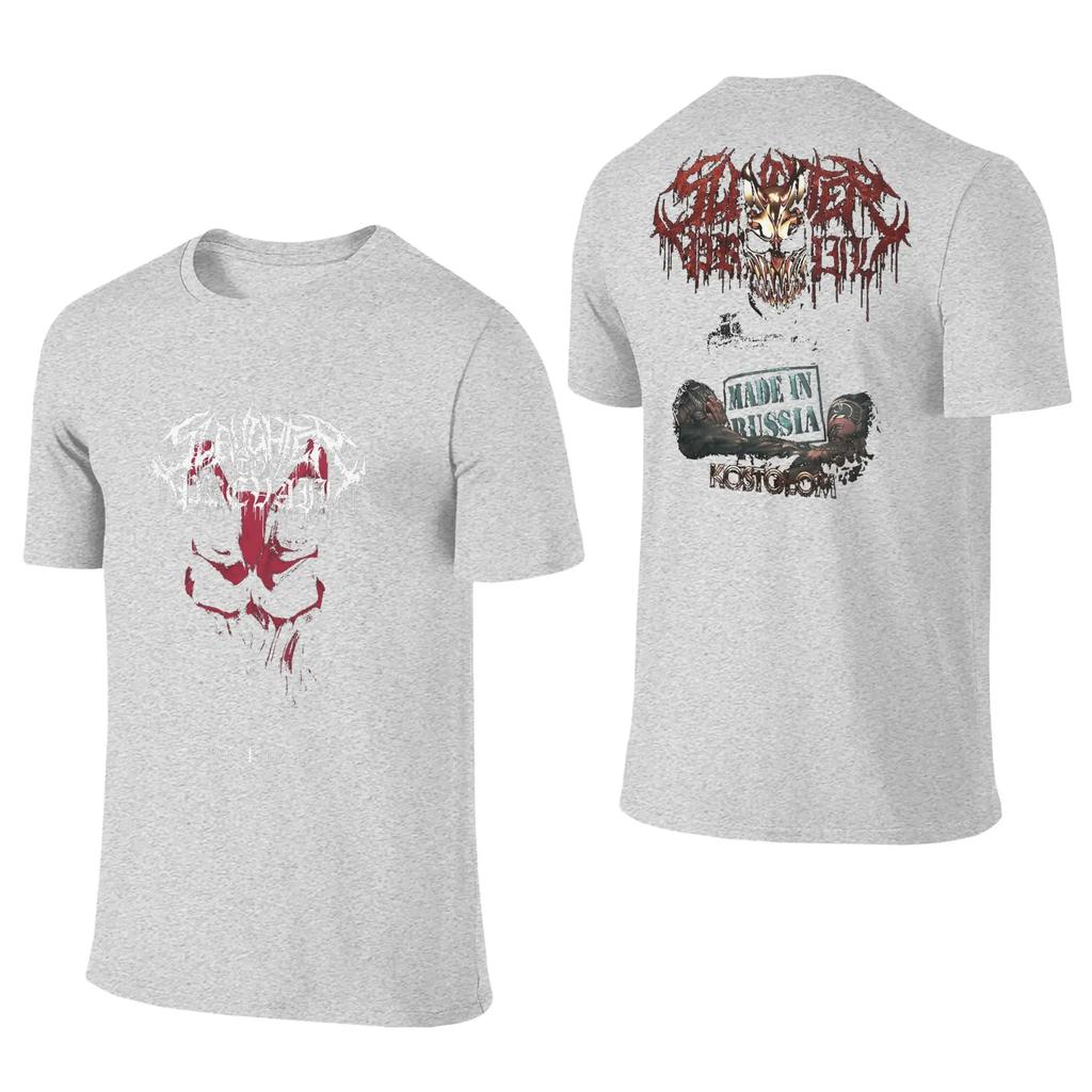 SLAUGHTER TO PREVAIL Band 100 Cotton TShirt for Men Beach Streetwear T Shirts O Neck Harajuku Tees Oversize Casual Clothing