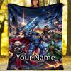 Custom Name Warhammer 40K Theme Printed Blanket - Perfect for Couch, Bed, Travel & Outdoor Use | Machine Washable, Cozy & Durable.