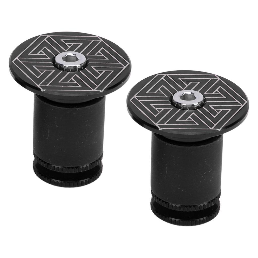 1 Pair of Handlebar Grip End Caps Aluminum Alloy Universal Bar Plugs for Mountain Road Cycling Red