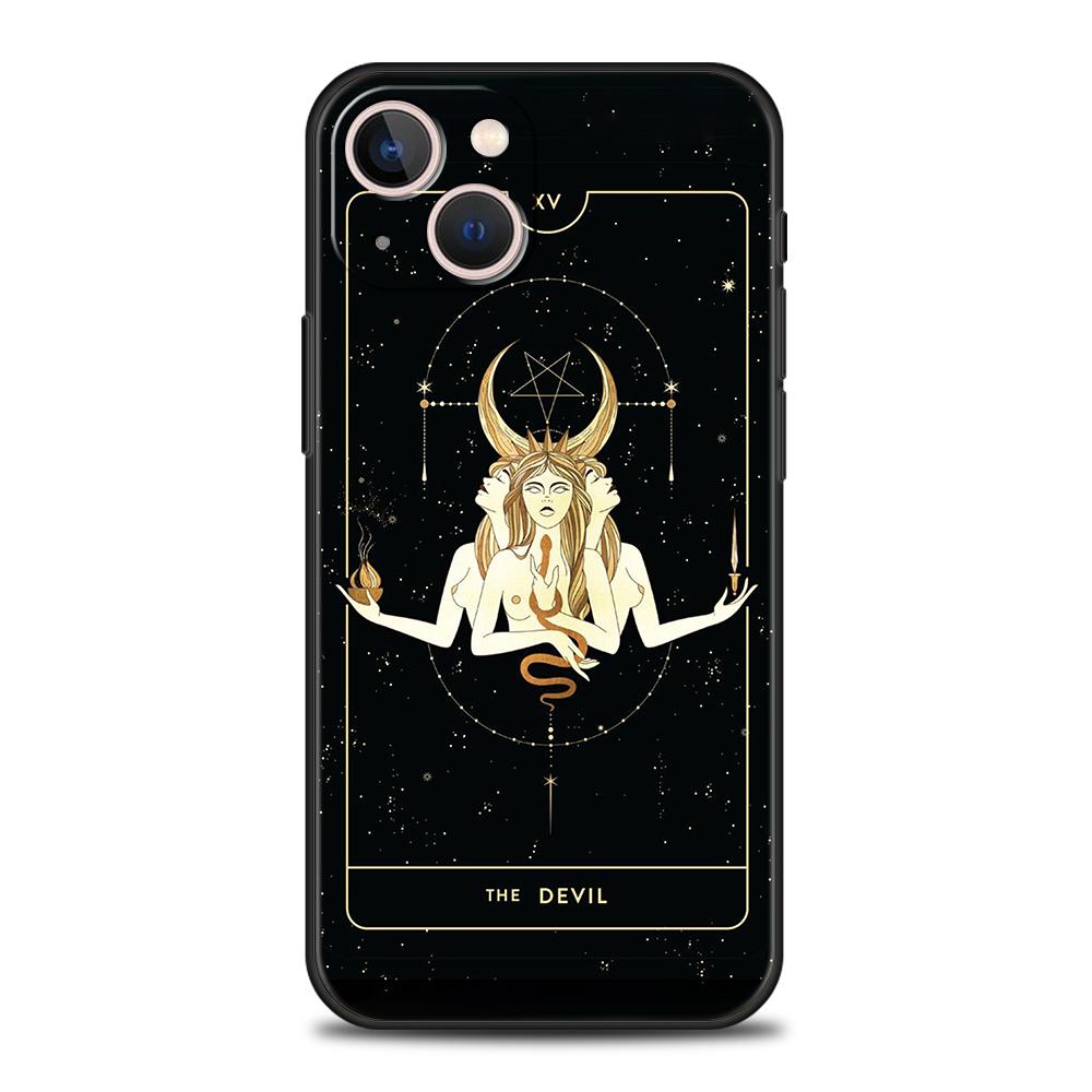 

Witches Moon Tarot Mystery Totem Phone Case Cover for iPhone 16 15 14 13 12 11 Pro Max 7 8 Plus XR XS Silicone Shell Bags Capas iPhone 8 7