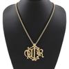Dior Emblem Logo Necklace Vintage Gold Plated Gold 74.6g Women Used