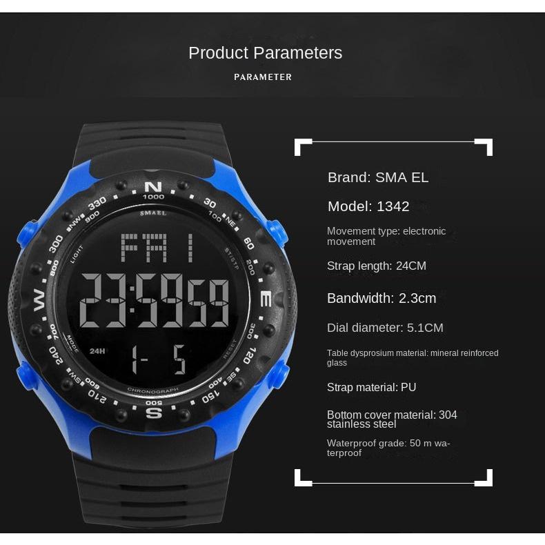 SMAEL on The Hour Multi-functional Outdoor Sports Watch Glow-in-the-dark Fashion Trend Watch Men