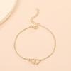 Boho Bling Hollow Out Love Foot Chain\ Zinc Zinc Alloy Leg Chain Double Heart Anklet  Travelling Souvenir