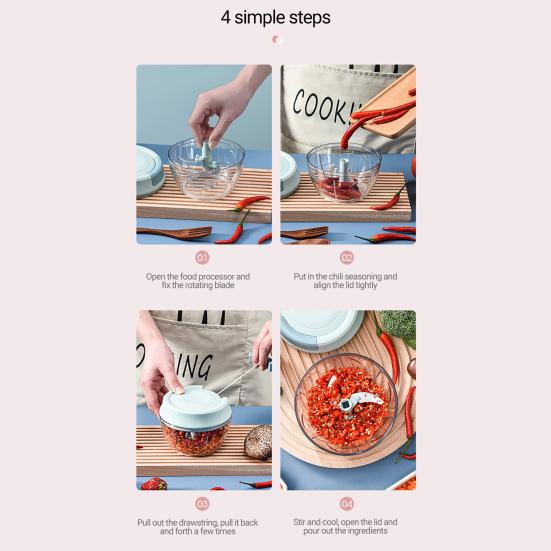 Manual Garlic Masher Detachable Transparent Food Grade Safe High Efficiency Garlic Mincer Chopper with Container Kitchen Onion Vegetable Cutter