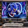 Wall Hanging Tapestry Custom NameSonic Pattern Personalized Printed Fabric Wall Decor
