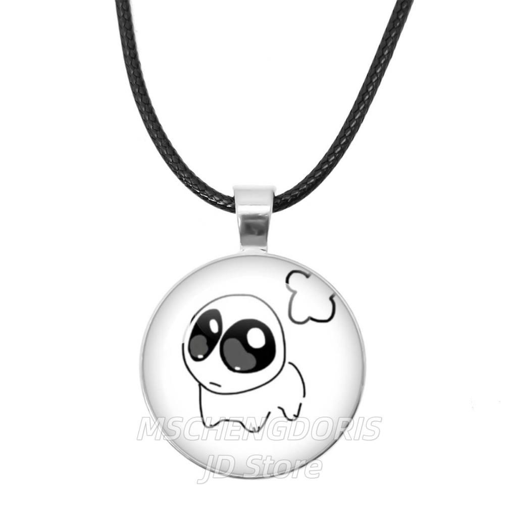 

TBH Autism Creature Yippies Necklace Funny Yippee Meme Cartoon Black Rope Chain Glass Pendant Necklace Jewelry Charm Gift