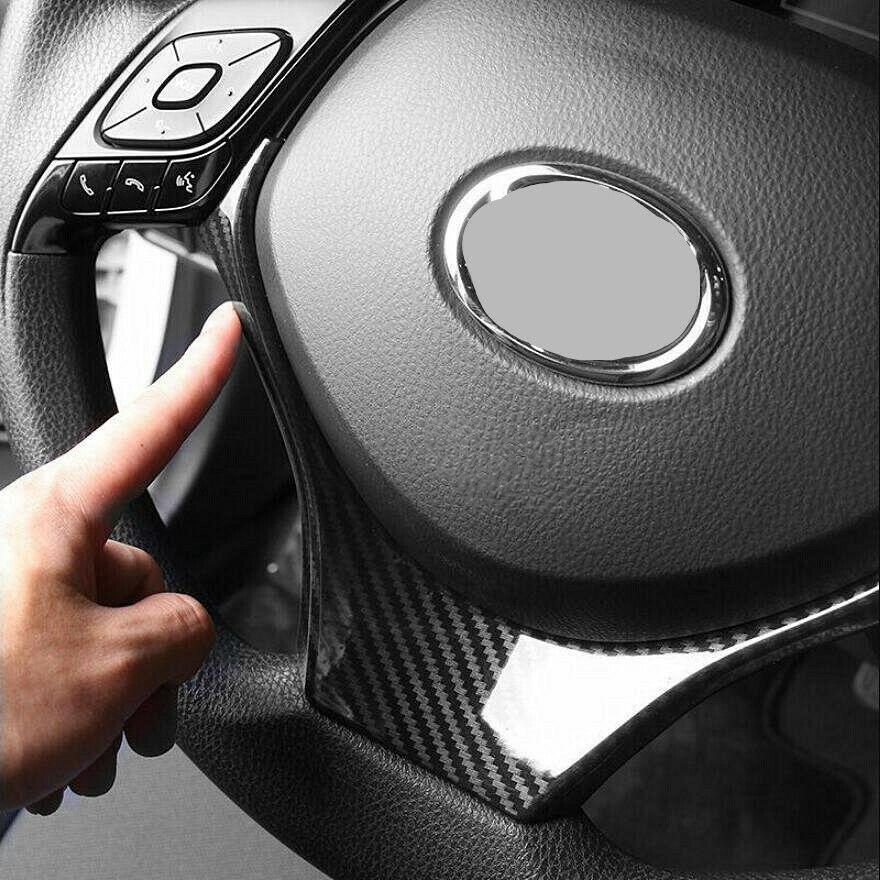 Model din fibră de carbon ABS pentru Toyota CHR C-HR 2016-2018 pentru buton de volan al mașinii capac pentru cadru accesorii de interior