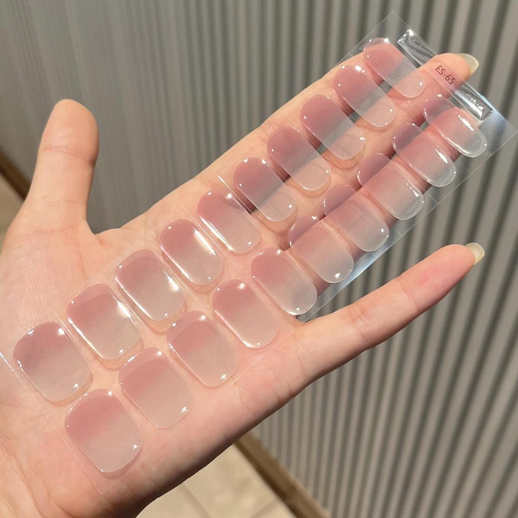 ES65 Adesivos de Unha em Gel UV Semi-Curado - 20 Dedos Design Simples