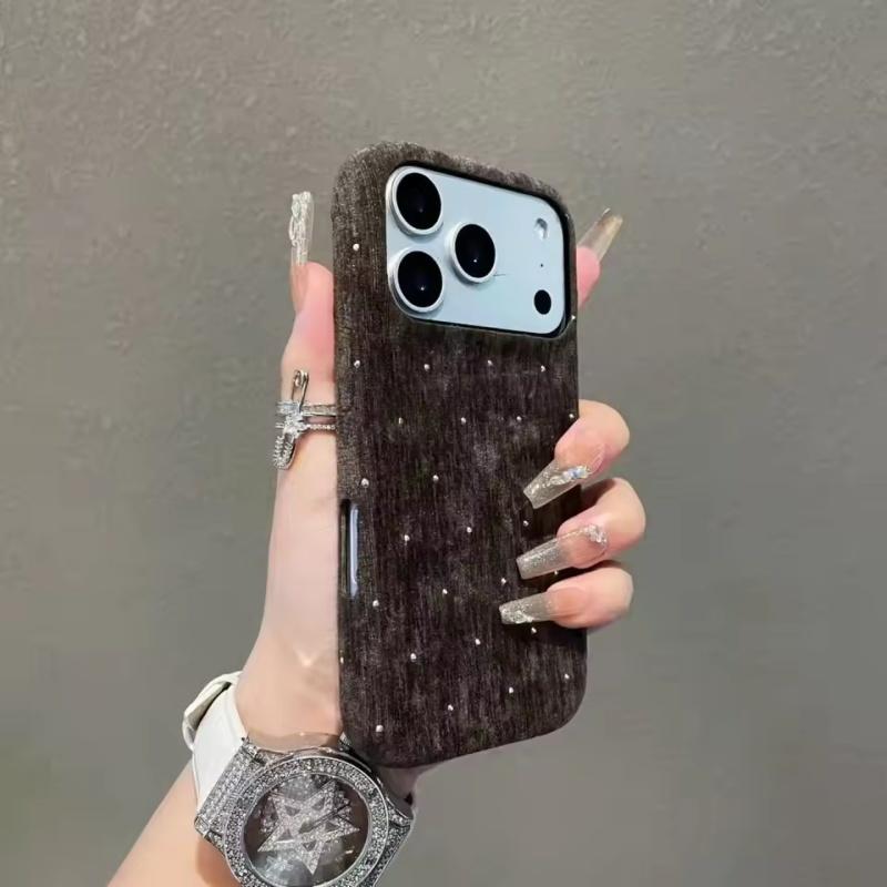 Luxury Velvet Sparkling Diamond Phone Case IPhone 17 Air 16 15 14 13 12 Pro Max Advanced Gift Shockproof Protective Back Cover