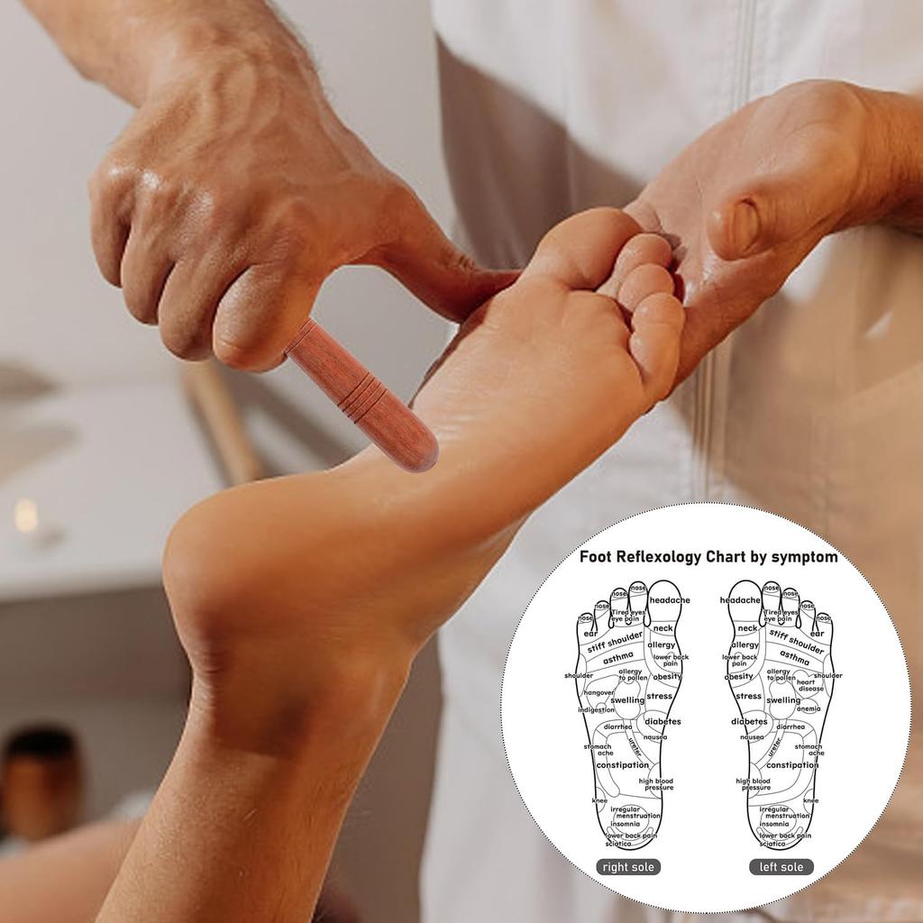 2-Piece Wooden Foot Massager Set – Self-Massage & Physiotherapy Tools Made in Thailand