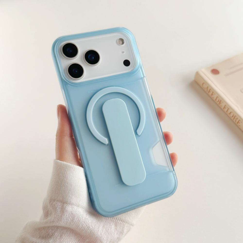 

Matte Ice Mist For Magsafe Card Bracket Holder Clear Phone Case For iPhone 17 16 15 14 Pro Max Bumper Shockproof Magnetic Cover iPhone17