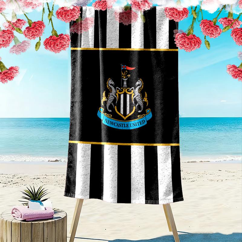Newcastle United Logo Aufdruck Strandtuch, Großes Weiches Schnelltrocknendes Handtuch für Strand Camping Schwimmen