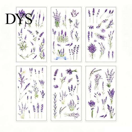 Floral Scrapbook Supplies 6 Sheets/Set Natural Flower Stickers, Waterproof PVC Plants Decals, Retro Stickers Transparent Decorative for DIY