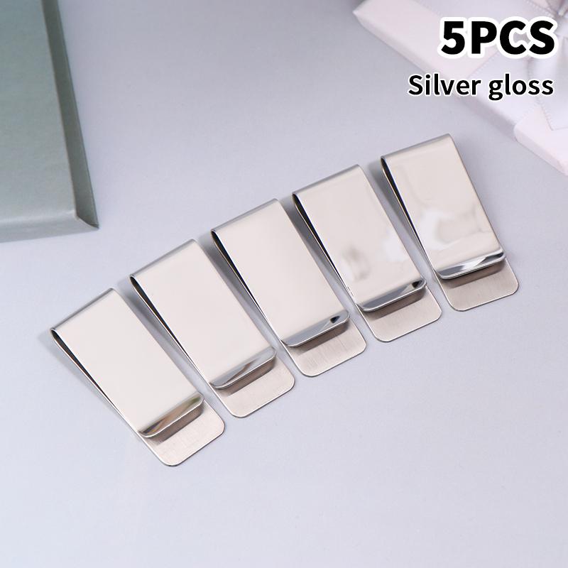 5 Piezas Clip de Dinero Metálico Delgado Simple Portátil Multifuncional Clips para Tarjetas de Visita Billetera para Hombre Soporte para Tarjetas de Visita Cartera Pinza para Efectivo