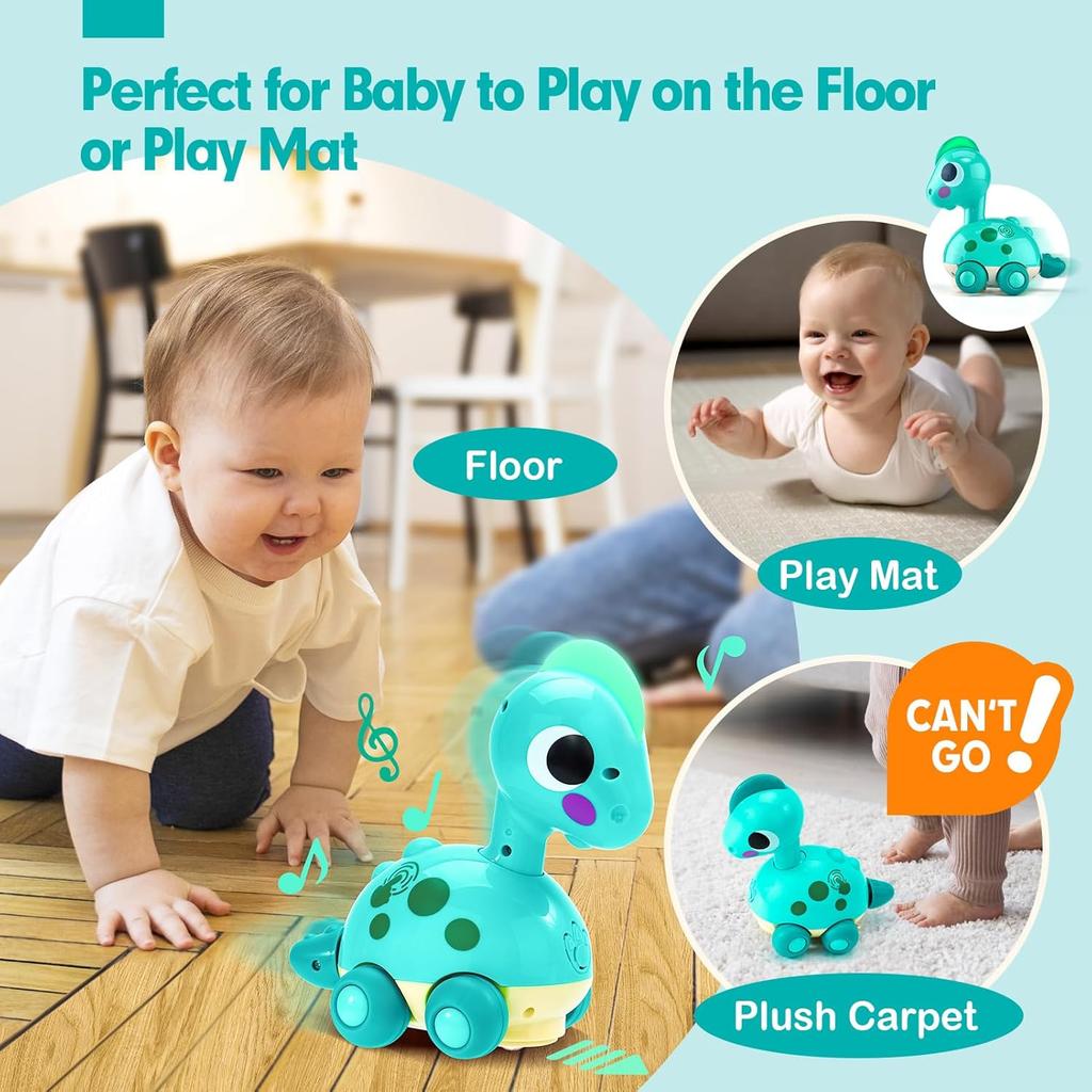 CubicFun Baby Toys 12-18 Months - Touch & Go Musical Light Tummy Time Infant Baby Crawling Toys 12 Months, Toddler Travel Toy for 1 Year Old Boy