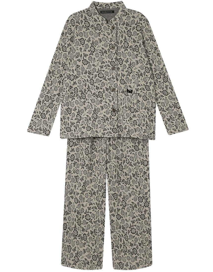 

Wacoal RELAX SLEEP Atsuko Matano Cotton Long Long ATSUKO L & Pajamas, 100% (Main Body), Jacquard, Sleeves, Pants, HDX597, MATANO, BE,