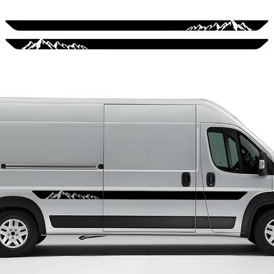 Naklejki boczne paski do samochodu Fiat Ducato L3 L4 (2006-wł.) Kamper Kamper Samochód Dostawczy Winylowe Góry Drzewo Dekoracje Naklejki Akcesoria