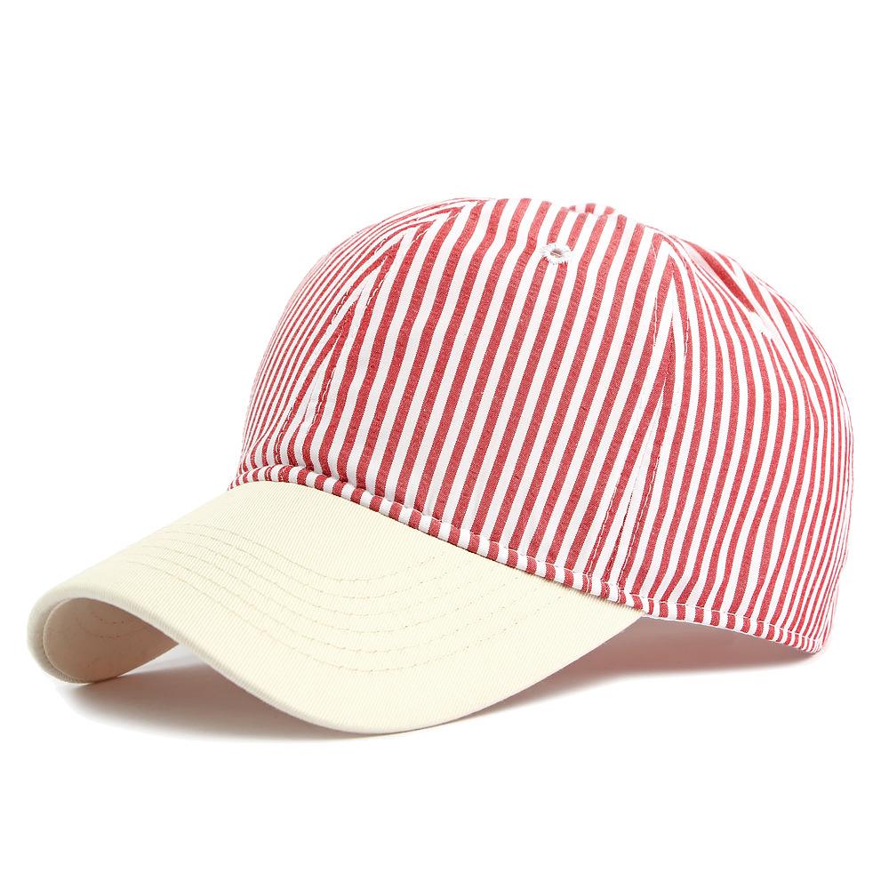 Striped Men Baseball Cap Women Sunscreen Sun Hat