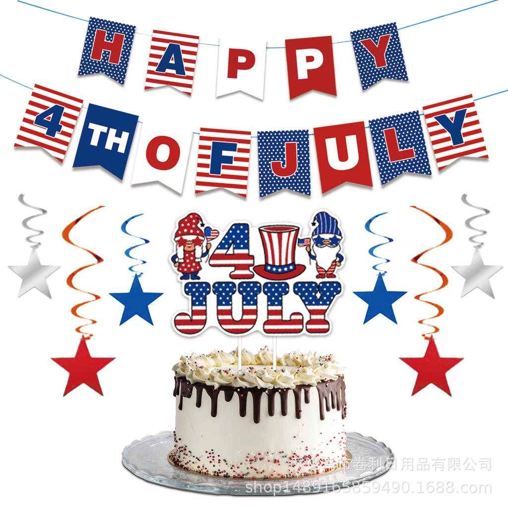 Independence Day Themed Party Supplies Independence Day Decoration Usa Flag Hanging Tablecloth Power Strip Celebration Arrangement