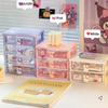 Cute Stationery Storage Box Organizer Kawaii Drawer Type Desktop Hand Account Card Box Desk Small Objects Children's Mini Rack