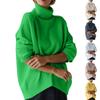 Women's Turtleneck Sweater Color Loose Long Sleeved Jumper Knitted Sweater Soft Pullover