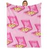Pink Heart Disco Ball Soft Flannel Blanket Breathable Warm Throw for Office Car Sofa Kids Room Birthday Xmas Gift
